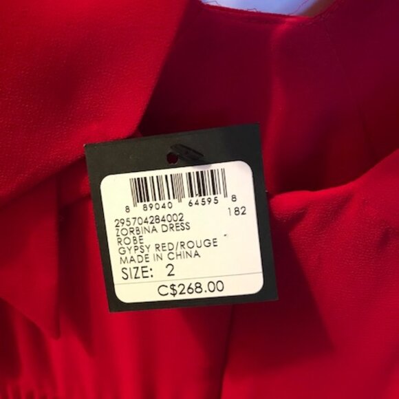 Club Monaco Red Zorbina Dress, Sz 2/4, BNWT - Picture 11 of 12